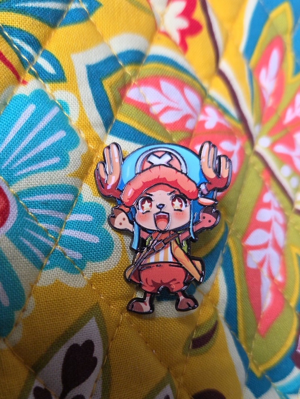 Onepiece Blue and Pink Chibi Reindeer Enamel Pin Chopper